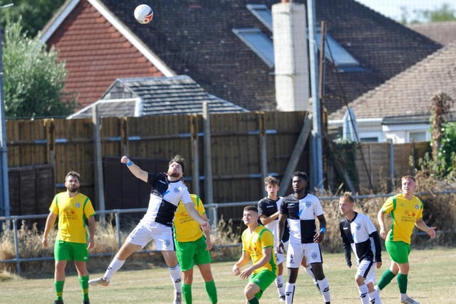 Action from the 0-0 draw between East Preston and Hailsham Town that kicked off their SCFL division one seasons | Pictures: Stephen Goodger