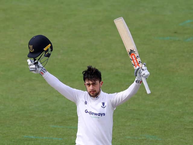 Tom Haines celebrates his ton / Picture: Getty