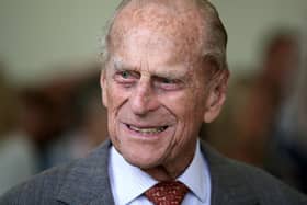 Prince Philip attends the Presentation Reception for The Duke of Edinburgh Gold Award holders in the gardens at the Palace of Holyroodhouse in 2017.  Photo by JANE BARLOWAFP via Getty Images