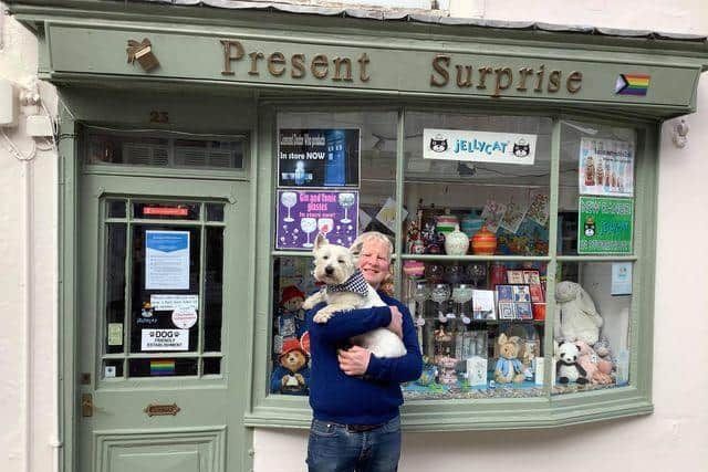 The owner of South Street gift shop Present Surprise, Dave Hockridge said there was a 'real buzz around town' with people 'enjoying the freedom of going to their favourite local stores'