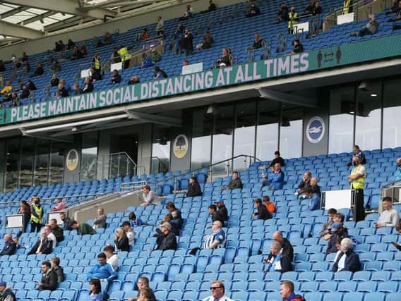 Brighton fans could return to the Amex Stadium for Albion's Premier League clash against Man City in May