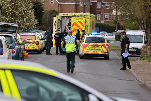 Emergency services at the scene in East Preston
