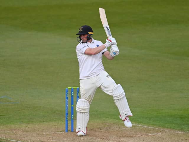 Aaron Thomason on his way to passing 50 in the Sussex reply at Cardiff / Picture: Getty