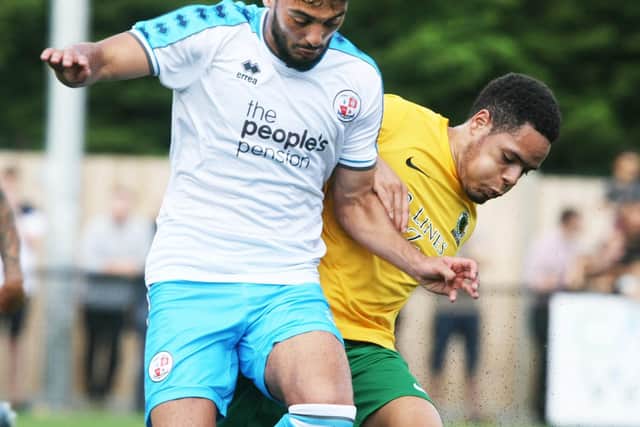 Action from Crawley Town's friendly at Horsham in 2019. Picture by Derek Martin