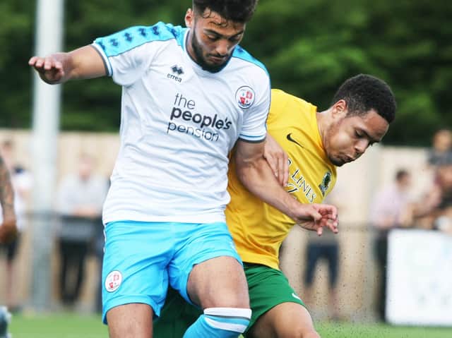 Action from Crawley Town's friendly at Horsham in 2019. Picture by Derek Martin