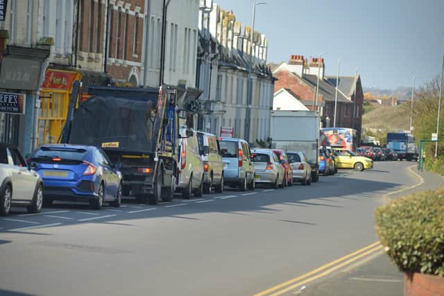 Roadworks starting again on Bexhill Road outside Aldi, 19/4/21

Tailback pictured on Bexhill Road near Grosvenor Gardens, West St Leonards. SUS-210419-110251001