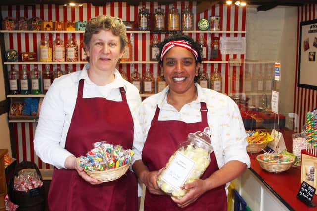 Shelley Knight, left and Nadia Mahabir open Sweet Memories sweet shop in Midhurst. Photo by Derek Martin Photography.