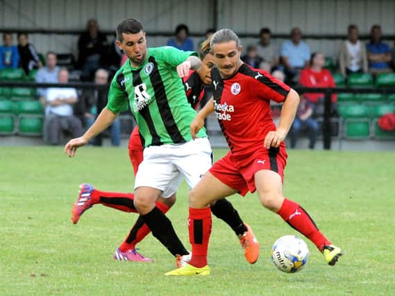 Action from Crawley Town's friendly at Burgess Hill Town in 2015. Picture by Steve Robards