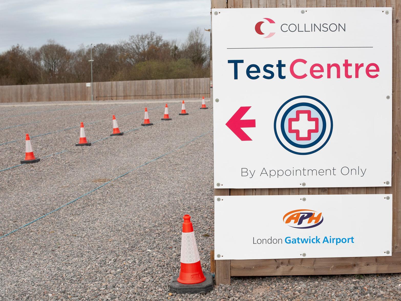 New drive-through Covid-19 testing facility at Gatwick Airport car park