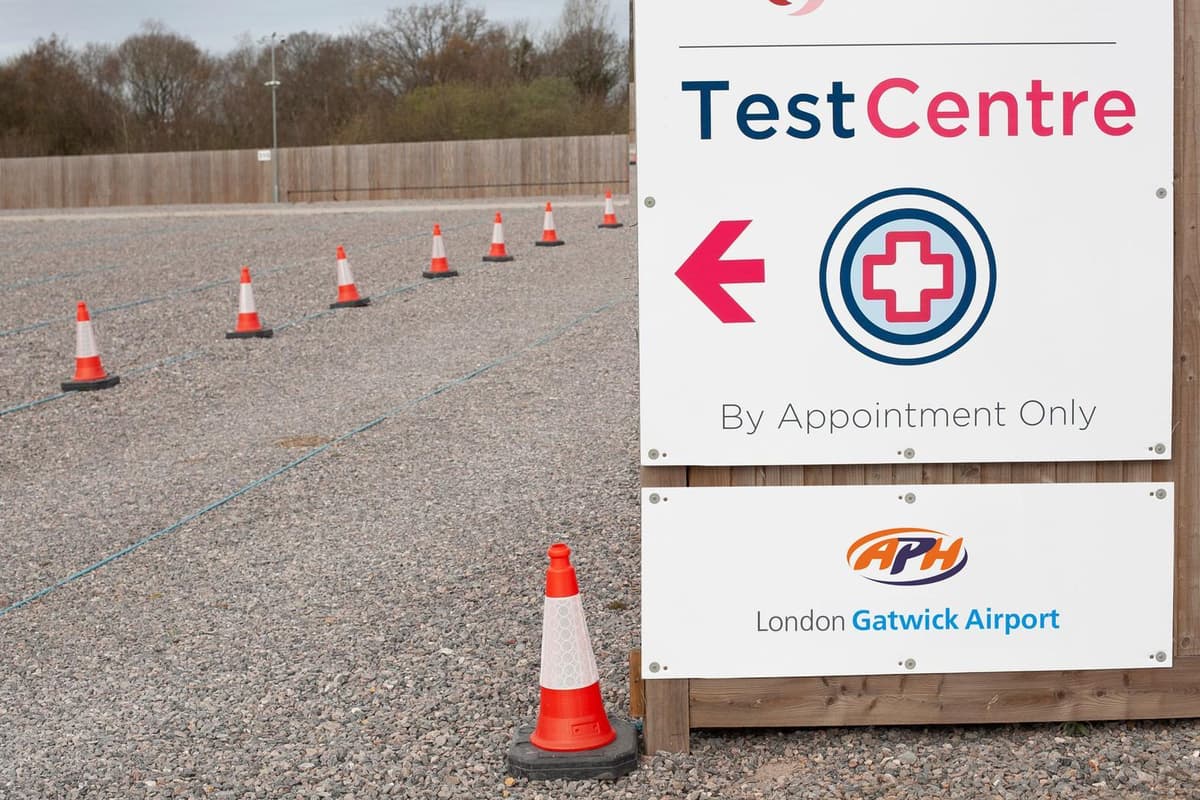 New drive-through Covid-19 testing facility at Gatwick Airport car park