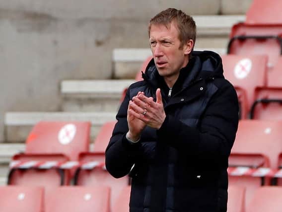 Graham Potter and Brighton were delayed at Stamford Bridge due to the protests on the European Super League