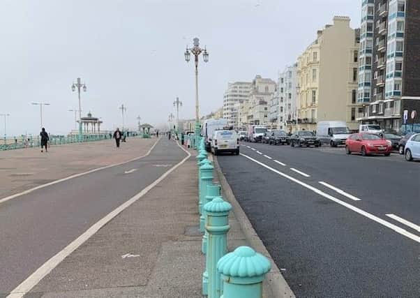 The cycle lanes along Brighton seafront