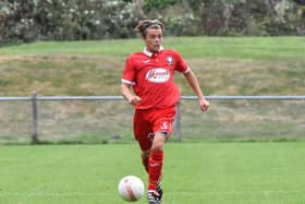 Alfie Loversidge opened the scoring for Hassocks in their entertaining win over Crawley Down Gatwick. Picture by Chris Neal