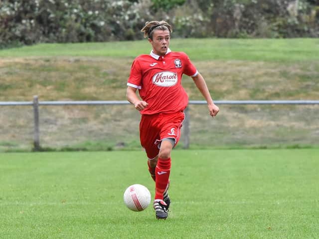 Alfie Loversidge opened the scoring for Hassocks in their entertaining win over Crawley Down Gatwick. Picture by Chris Neal