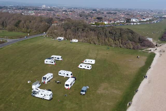 Travellers move into Goring Gap, Worthing