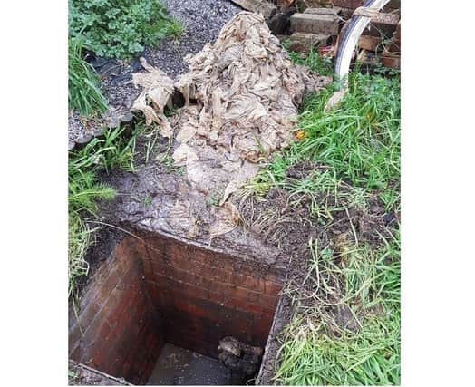 Wet wipes found in a drain in Hastings last week. Picture from Southern Water SUS-210421-125349001