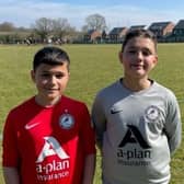 Roffey Robins Atletico under-12s Romario Moratalla (left) and Theo Botevyle. Picture courtesy of Paul Anderson