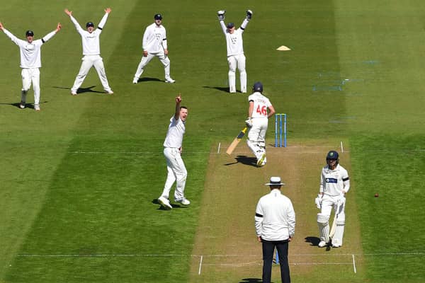 Ollie Robinson gets among the wickets against Glamorgan / Picture: Getty