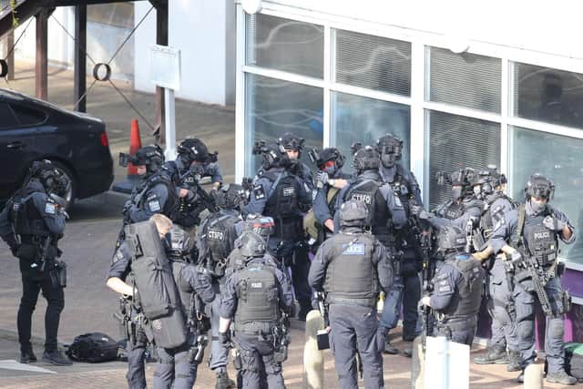 Firearms police at the scene. Picture by Eddie Mitchell