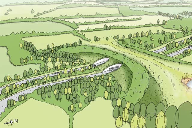 The planned Wealdcross green bridge at Buck Barn