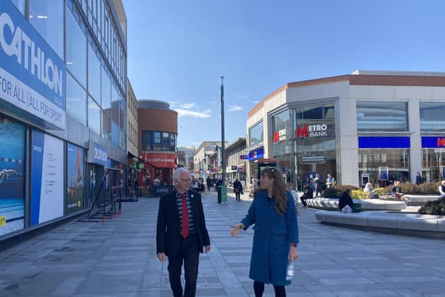 Labour Party deputy leader Angela Rayner with Crawley Borough councillor Peter Smith