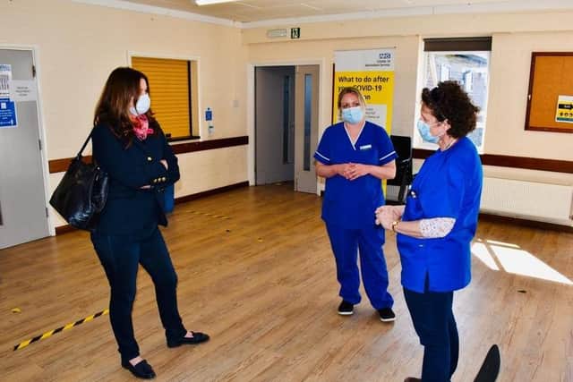 MP Gillian Keegan visits the Tangmere Vaccination Centre