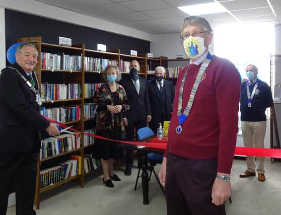 East Grinstead town mayor, John Dabell, opened the East Grinstead Lions Book Shop in Martells department store on Monday, Apri 26 SUS-210430-124615001
