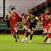 Action from Crawley Town's clash with Stevenage at The People's Pension Stadium in February. Picture by Jamie Evans ©UK Sports Images Ltd