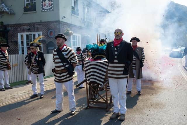 Tony's farewell procession through Lewes. Photo by Roz Bassford