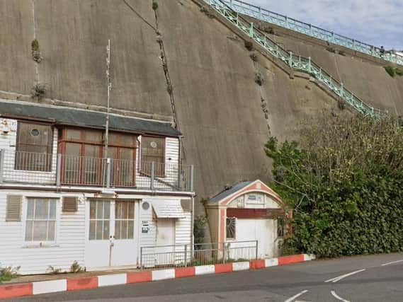 The area of the green wall which has been cut back, captured on Google streetview, before it was cut back