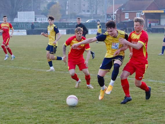 Newhaven in action at Eastbourne Town / Picture: Joe Knight - Seaside Photography