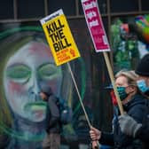 'Kill the Bill' protesters march through Eastbourne. SUS-210405-152113001