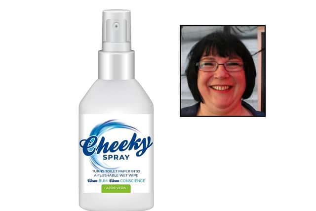 The Cheeky Spray. Inset, Suzanne Fenn