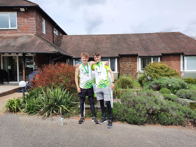 Owen Smart and Jack Larder completed a half marathon round Hassocks