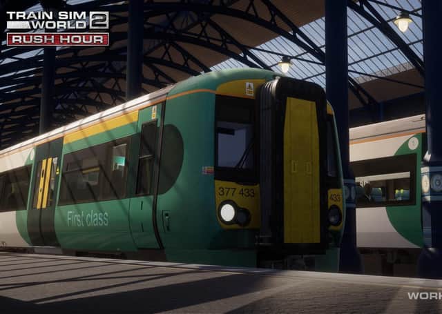 One of the trains at Brighton station in the simulation game