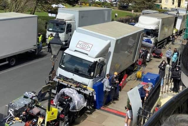 Film crews on the set. Photo by Brunswick Square Hotel