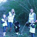 One of the families who have signed up Horsham District Council's Adopt-a-Street litter picking scheme