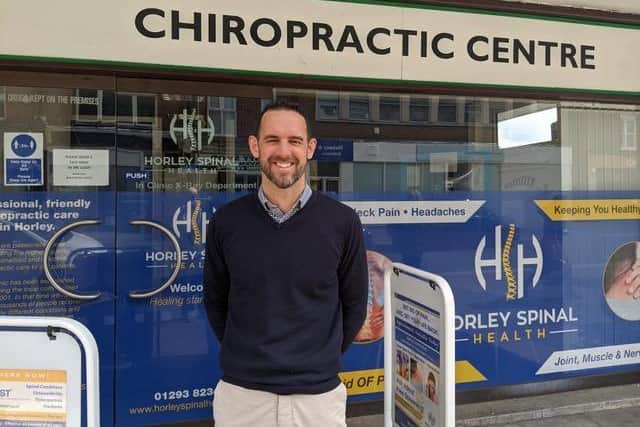 Dr. Philip Mitchell established the chiropractic clinic Horley Spinal Health. Picture courtesy of Garnet PR