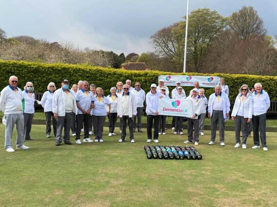 Gildredge Park bowlers at the ‘100 bowls for Captain Tom’ event in aid of Dementia UK