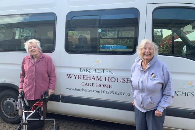 Staff and residents at Wykeham House care home in Horley celebrated being able to go on short excursions again as lockdown restrictions eased. Pictures courtesy of Barchester Healthcare Limited