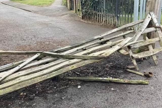 The broken gate at the bottom of Ashenground Road. Picture: Friends of Ashenground and Bolnore Woods