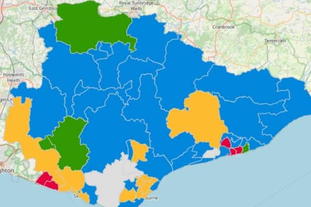 New political map of East Sussex County Council