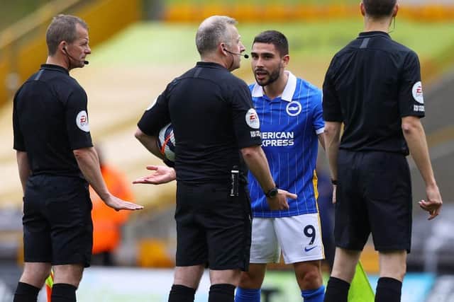 Neal Maupay lost his cool after the final whistle at Wolves