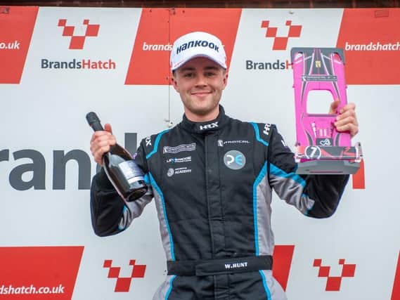 Will Hunt celebrates his Brands Hatch success / Picture: Ollie Read Photography