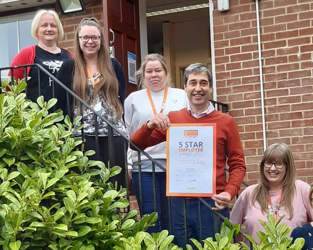 Registered manager Samantha Saunders and managing director Andy McNiven have been recognised as five-star employers after a survey of their staff. Picture: Right at Home