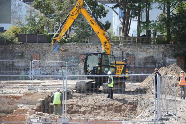 A planned excavation is underway at Anston House in Brighton