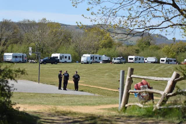 The travellers on Adur Park, Stone Cross on Friday (May 7) SUS-210705-123924001