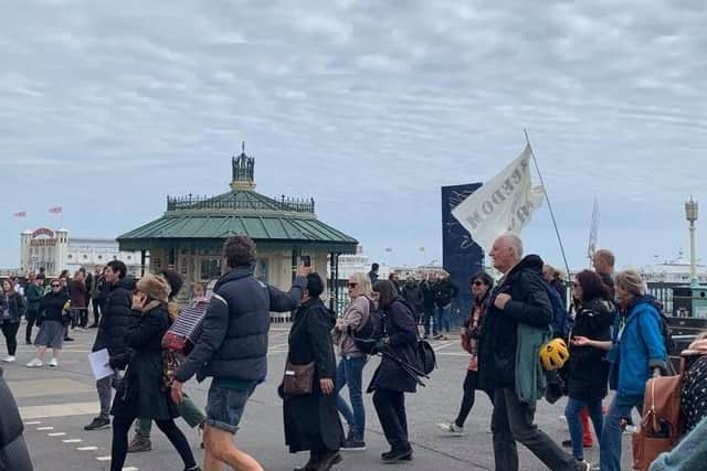 Protesters in Brighton