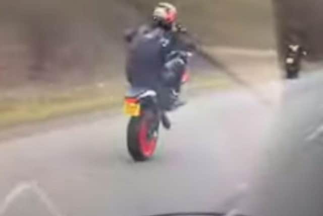 Oliver Summers pulled a wheelie on the A24 near Horsham