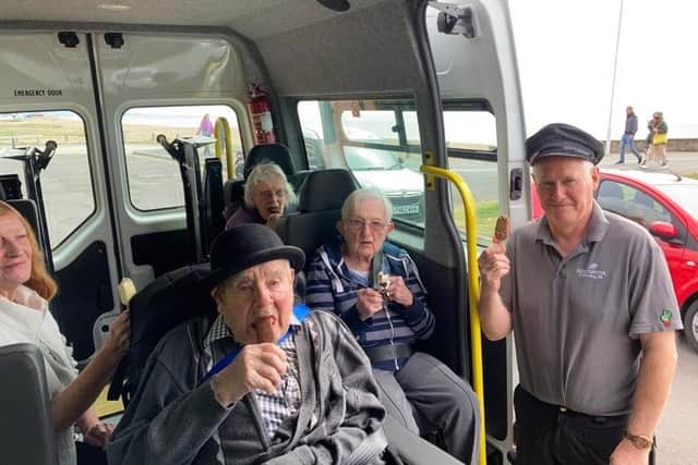 Residents from Westlake House Nursing Home in Horsham went to Shoreham by minibus for their first trip in more than a year SUS-211105-110449001